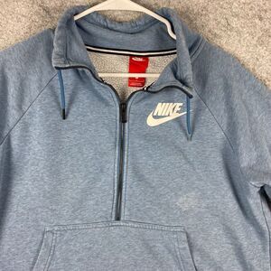 Nike‎ Pullover Men's M Quarter Zip blue  sweater Pocket Sweater Sports Athletic